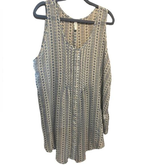 RVCA Sheer Long Sleeveless Button Down Top Or Cover Up Over Swimsuit/ Leggings - Picture 1 of 13